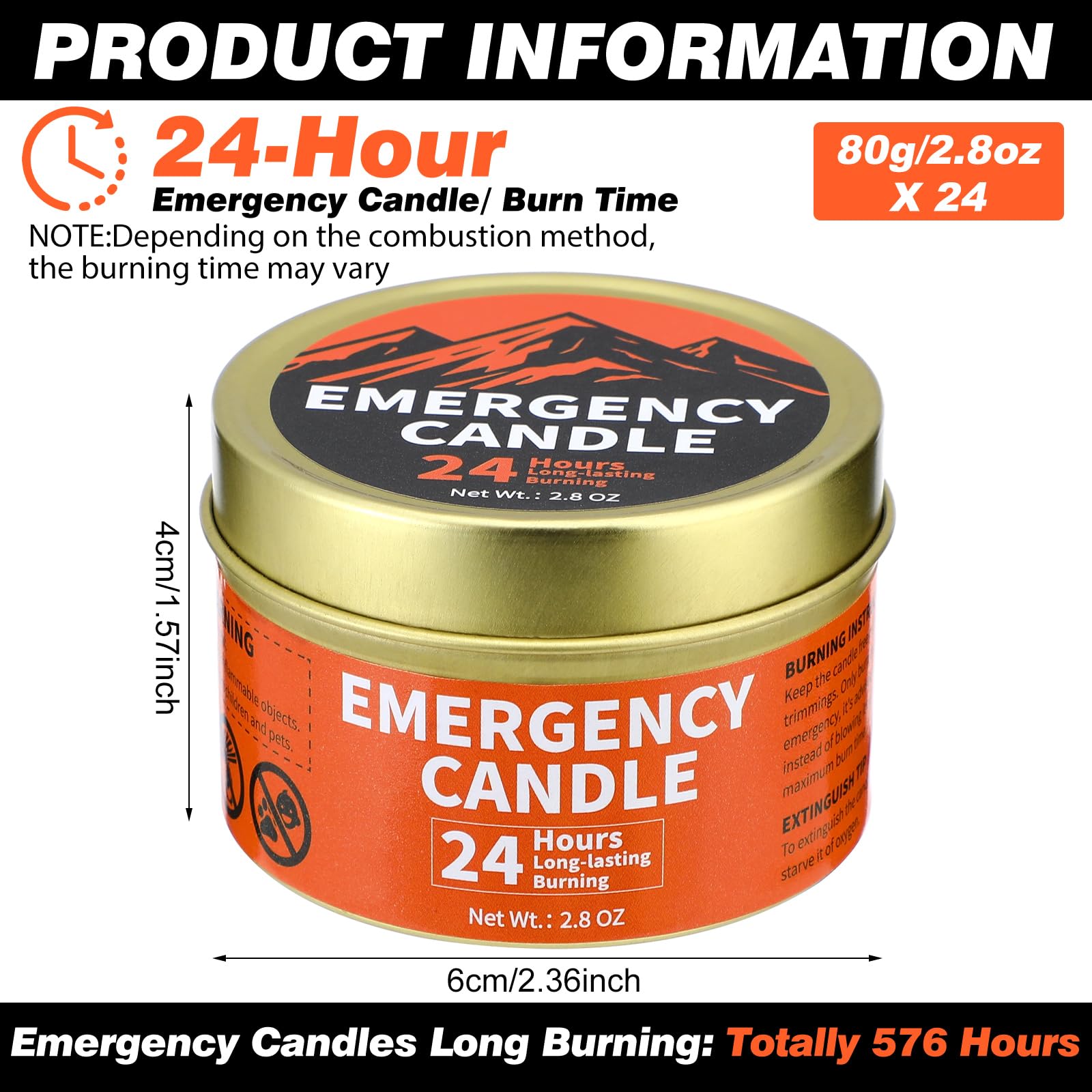 Chuarry candle with compact dimensions for portable camping kits.