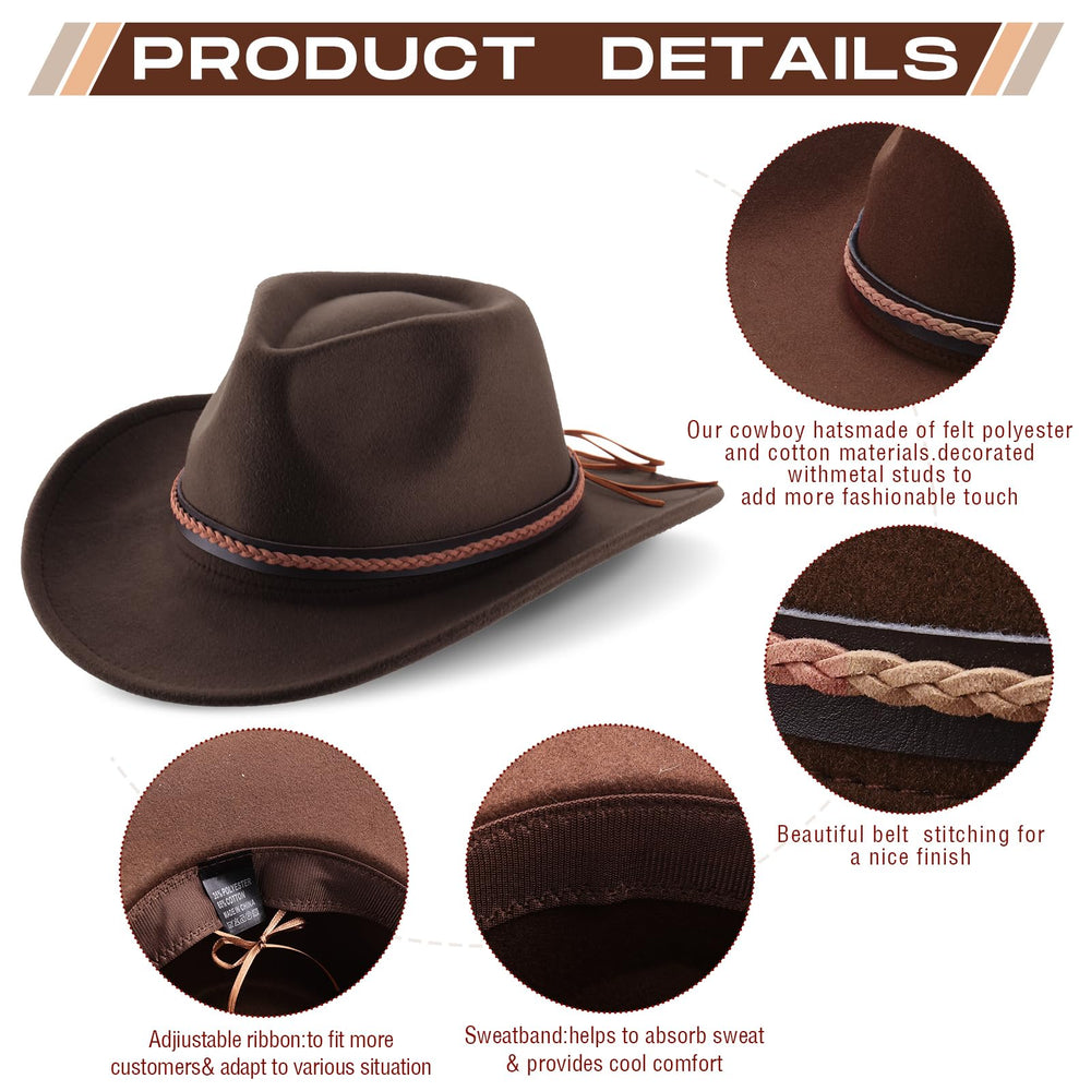 Chuarry felt western cowboy hat in beige color