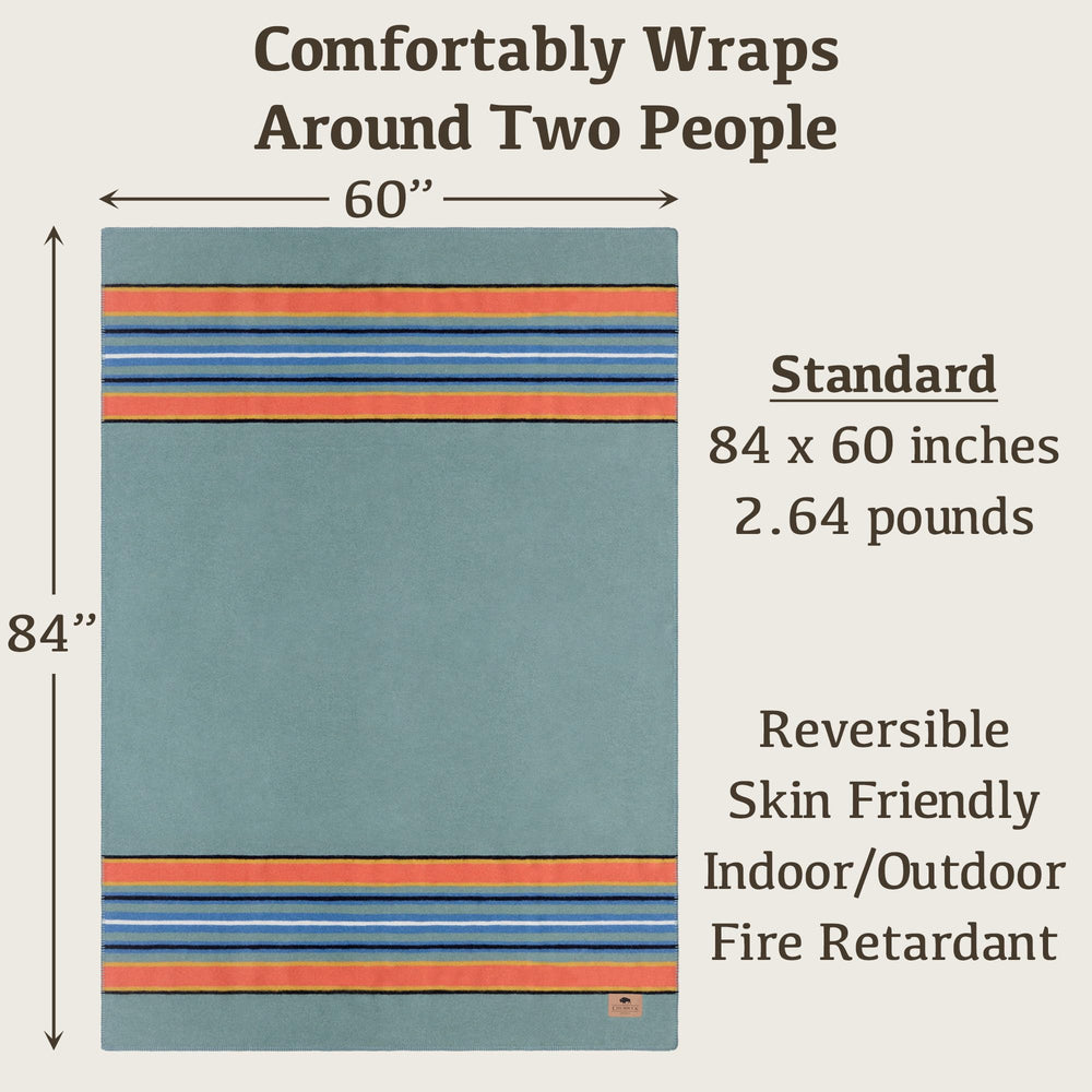 Chubbuck Authentic fire-retardant wool blanket close-up highlights durable weave for safety.