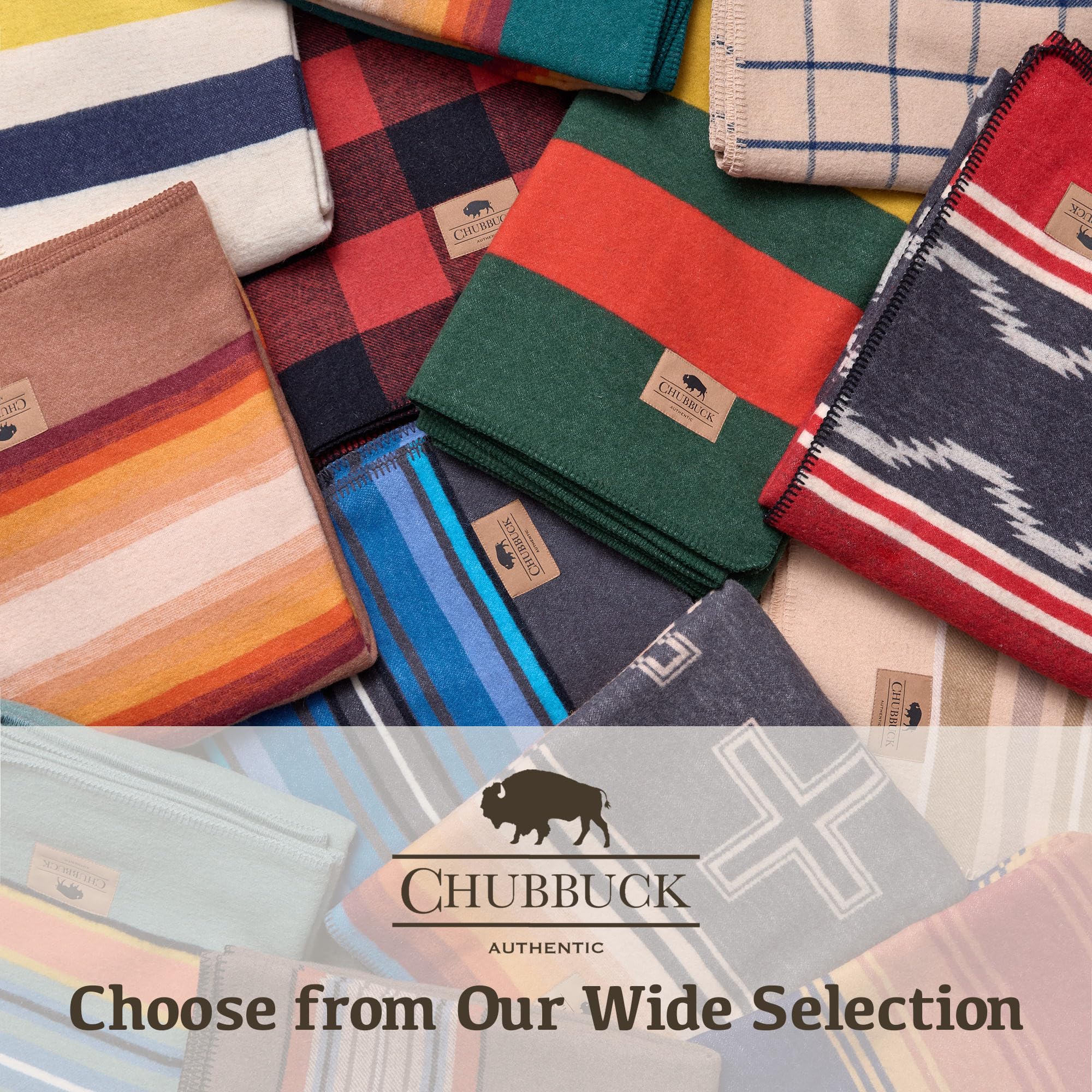 Chubbuck Authentic winter blanket shown in cozy home setting for all-season warmth.