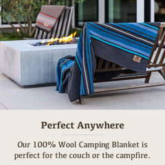 Chubbuck Authentic blanket on a campsite showing large size for warmth near fires