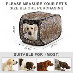 Chunm dog blind made from Oxford cloth shows durable all-weather protection.