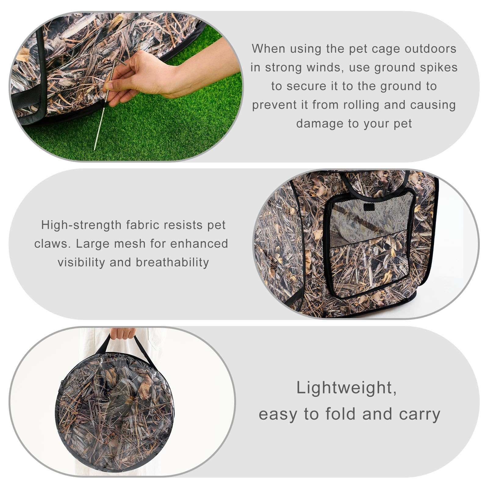 Chunm dog blind with portable strap enables easy transport in the field.
