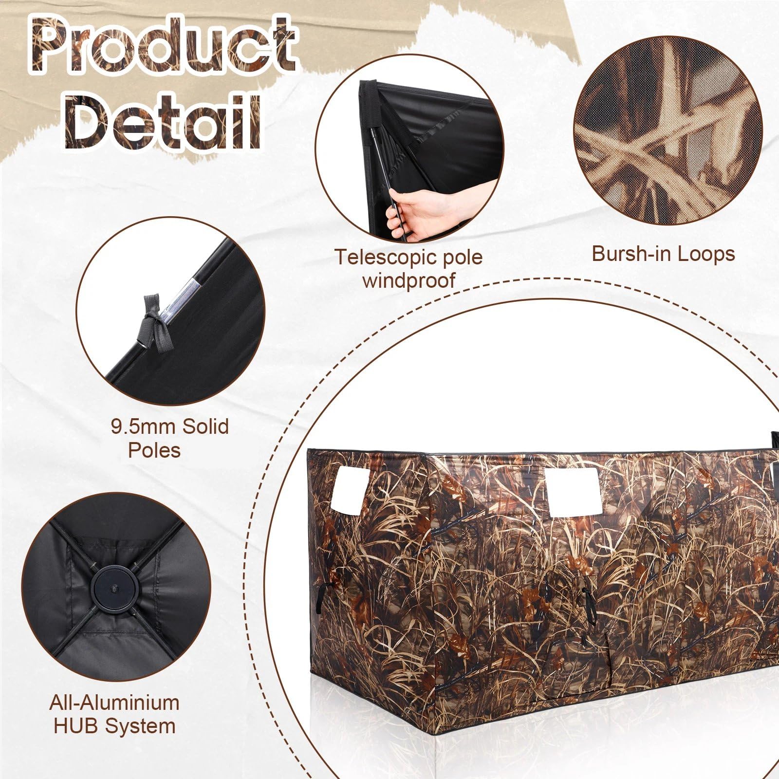 Chunm hunting blind dog-door feature enables easy dog access