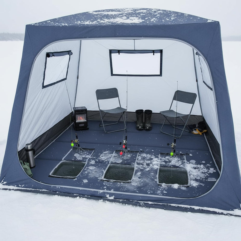 Chunm pearl cotton insulated pad adds soft warmth on ice.