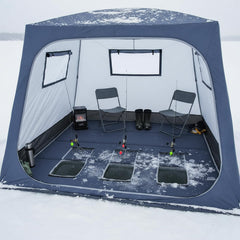 Chunm pearl cotton insulated pad adds soft warmth on ice.