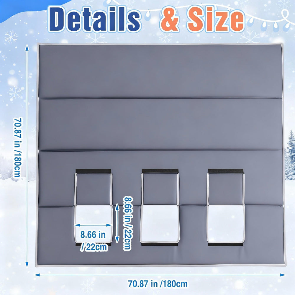 Chunm ice fishing tent mat with three holes for easy access while fishing.