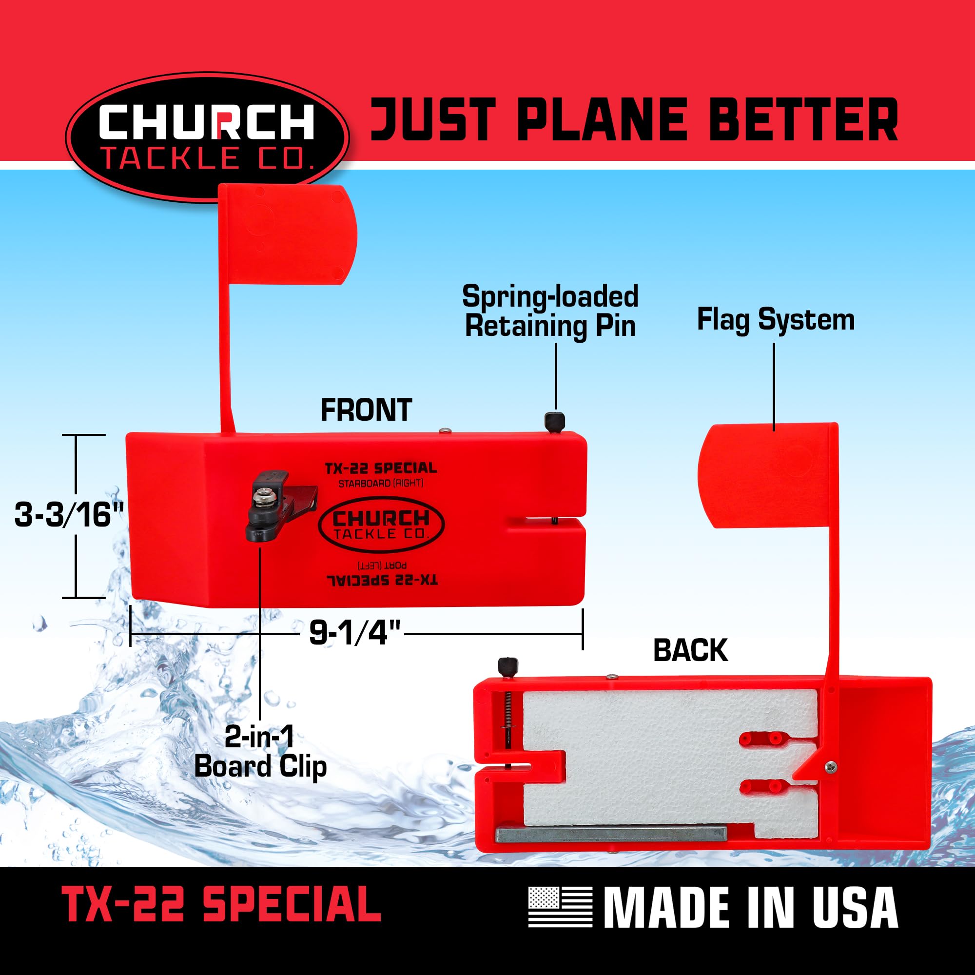 Pro-Pack includes two boards and flags for versatile trolling configurations.