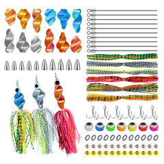CIATLLLAIT spinner blades and skirts for customizable bass lures.