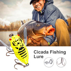 Cicada Fishing Catcher double treble hooks boost hookup potential for big fish.