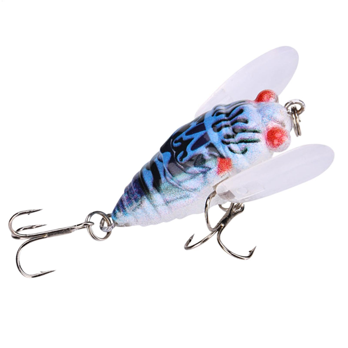 Cicada Fishing Catcher front view shows realistic lure with sound to attract fish