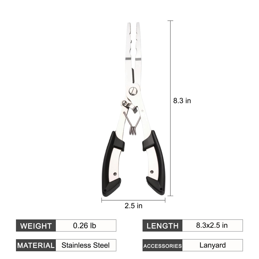 2.2 inch serrated jaw for easy hook removal