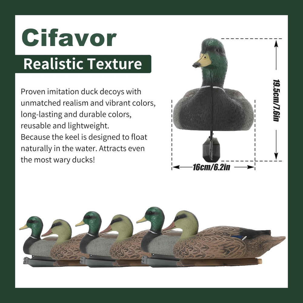 Cifavor duck decoy durable PE material withstands sun and rain.