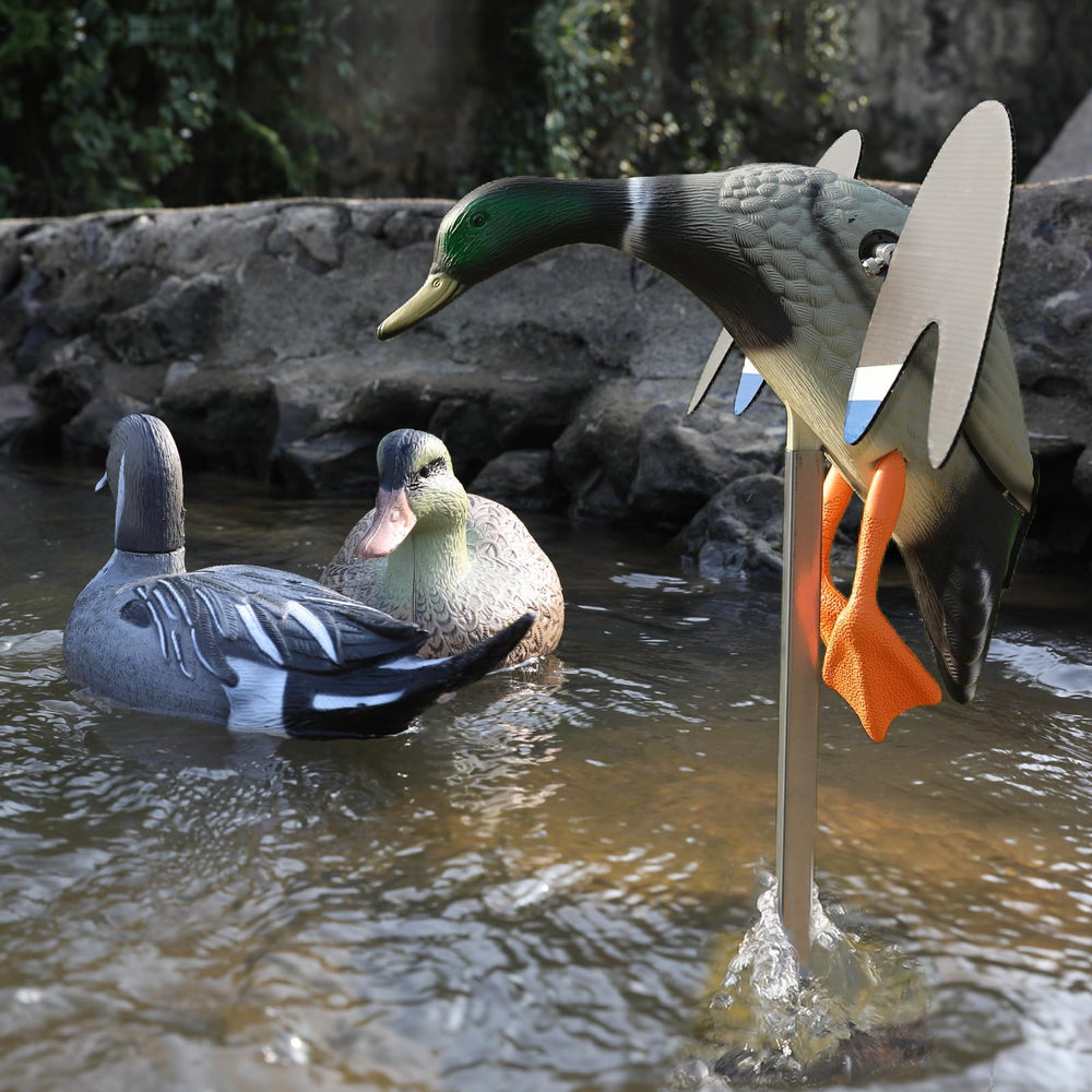 Cifavor Duck Decoys long-pole-design stabilizes water movement for lifelike action.