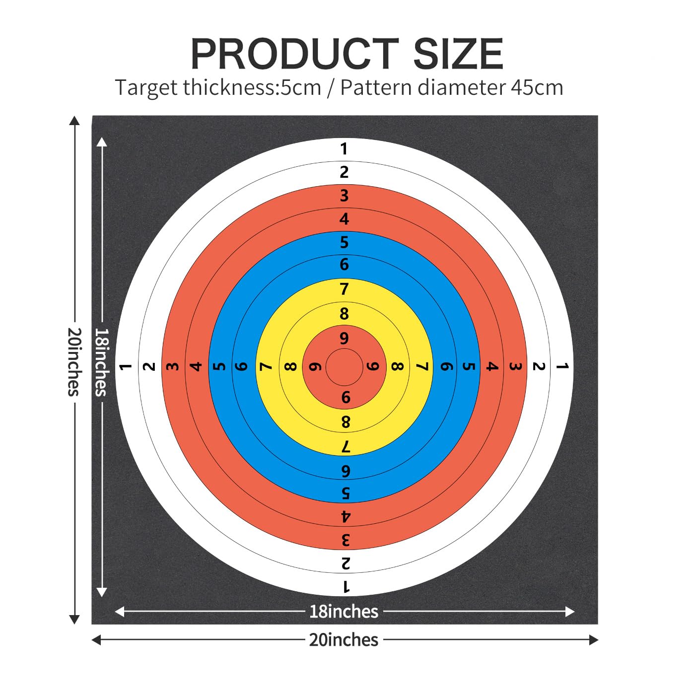 Cifupy archery target packaging side view highlights lightweight design for easy carrying anywhere.