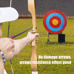Cifupy archery target surface closeup with colorful rings highlighting repeat-practice readability.