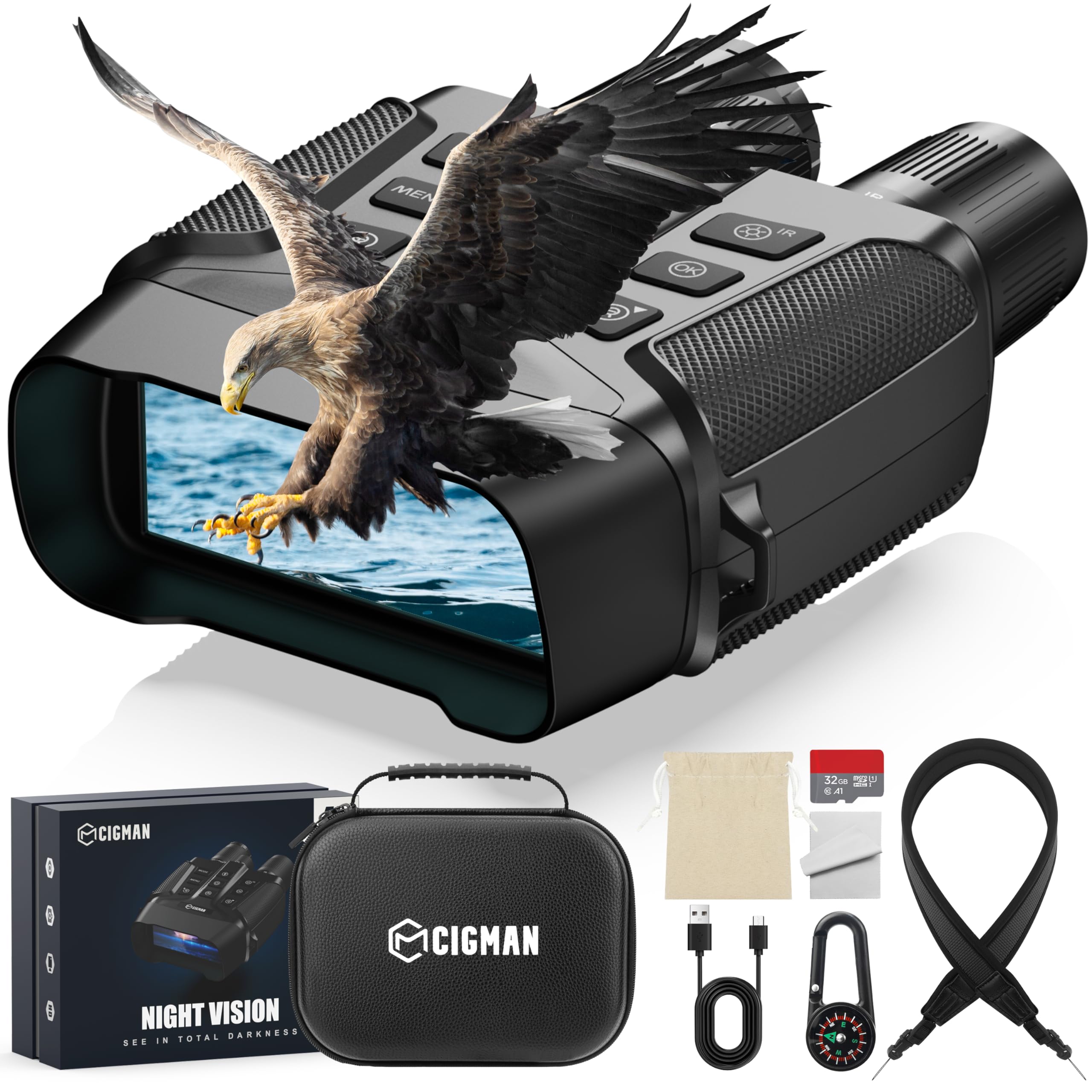 CIGMAN CNV01 night-vision display shows sharp view in low light