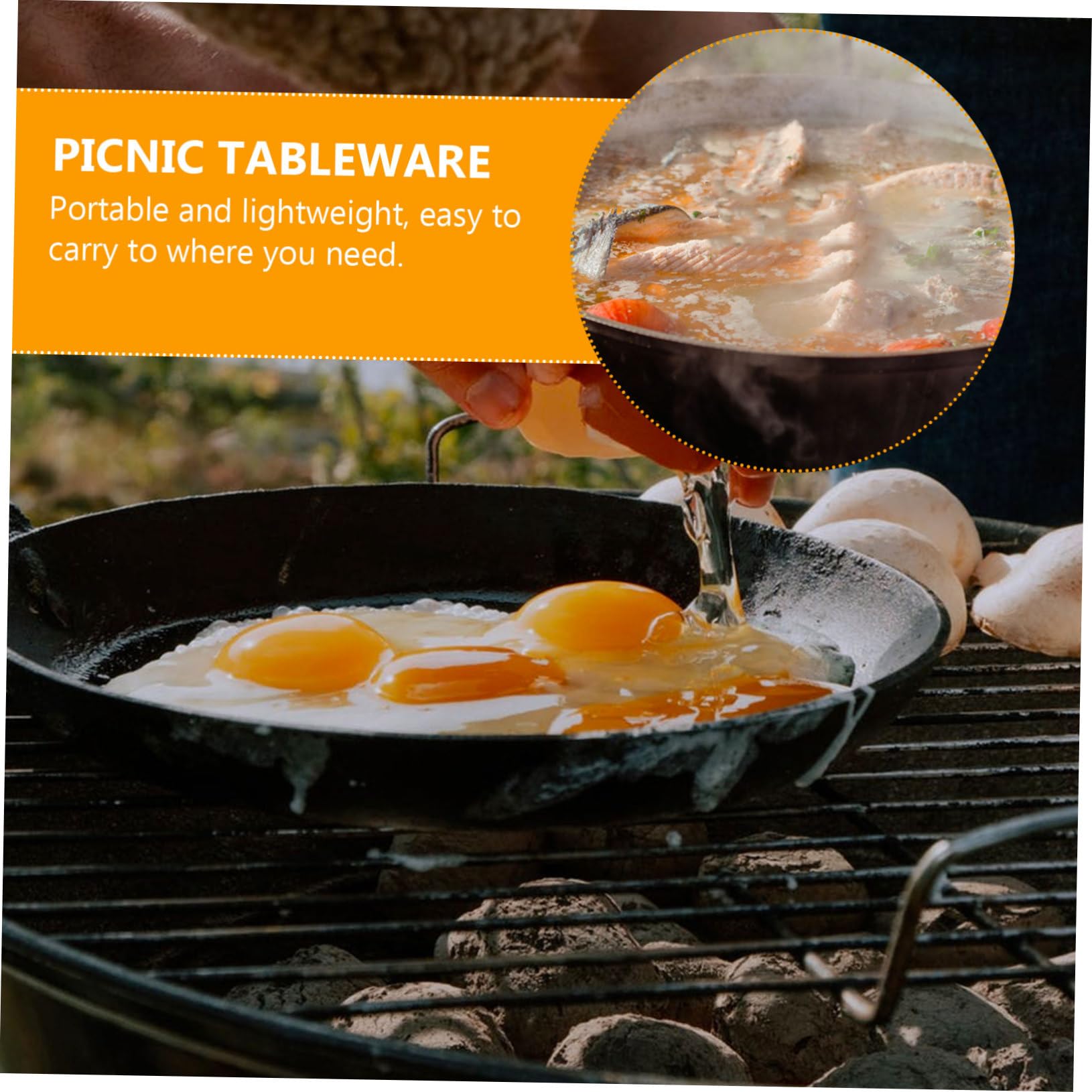Ciieeo camping cookware in iron material offers long-lasting durability.