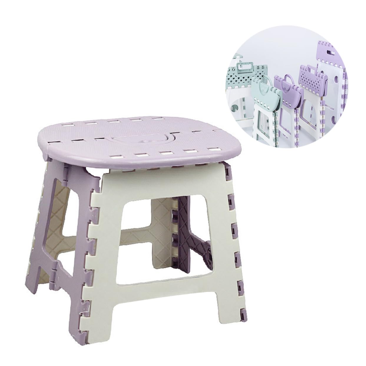 Ciieeo space-saving stool fits under beds or in closets.