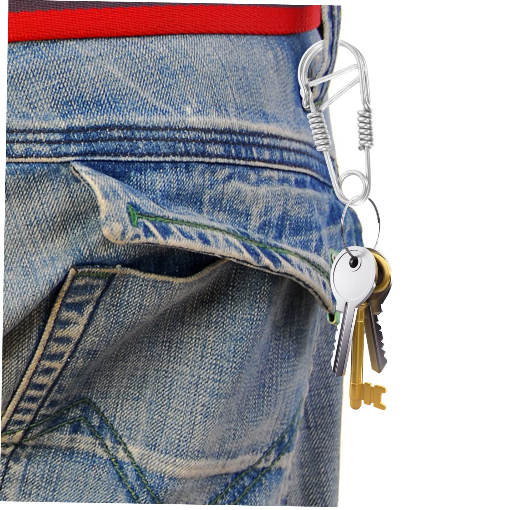 CIMAXIC silver carabiner clip for quick attachment to bags or belts.