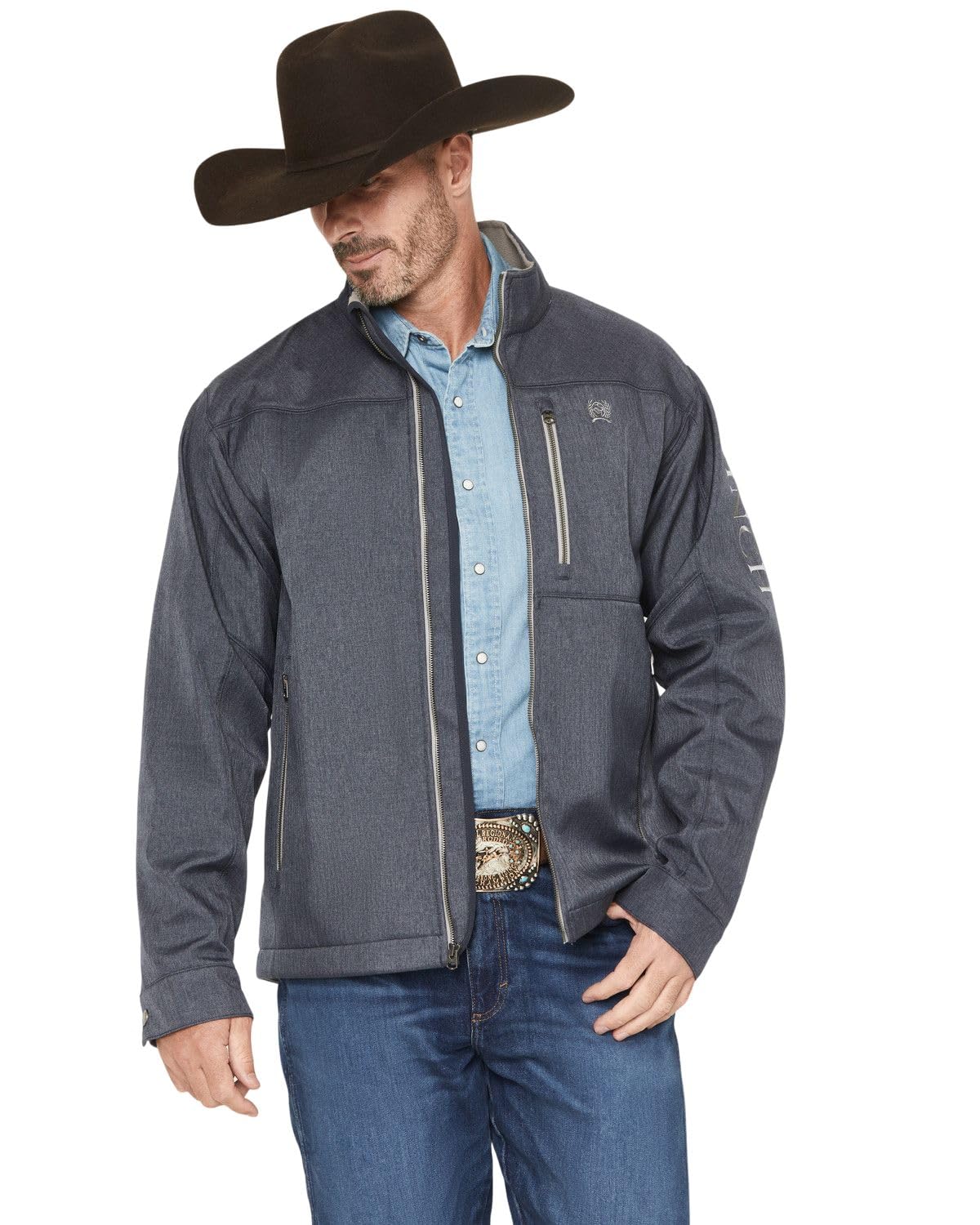 Cinch bonded concealed carry jacket on model, versatile everyday outerwear.