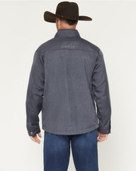 Navy jacket with Cinch logo embroidery adds Western-inspired style.