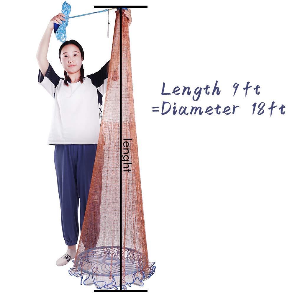 CINGHI LUSSO cast net with iron sinkers and heavy-duty build for quick sinking.