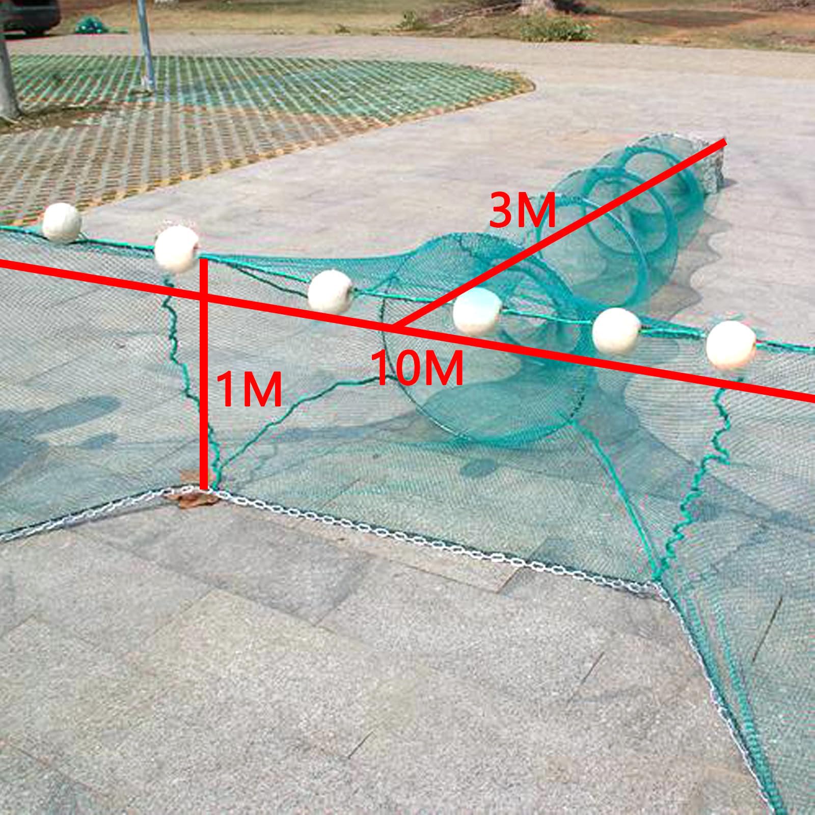CINGHI LUSSO shrimp net with floats enhances visibility and quick retrieval.