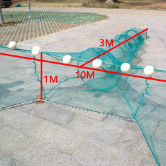 CINGHI LUSSO shrimp net with floats enhances visibility and quick retrieval.