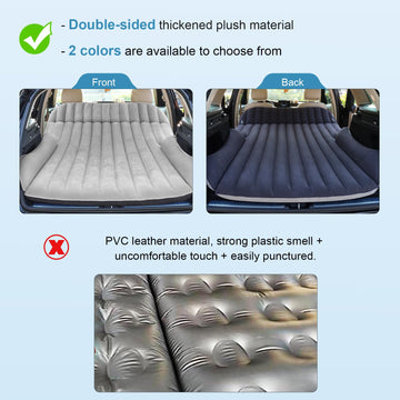 Ciremiv SUV air mattress back view highlights dual-color design.