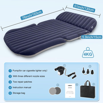 Ciremiv SUV air mattress car camping use converts ride to bed.