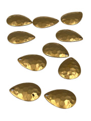 Circle B Tackle 24K gold Colorado hex spinner blade, front view shows flutter and bright reflection for visibility.