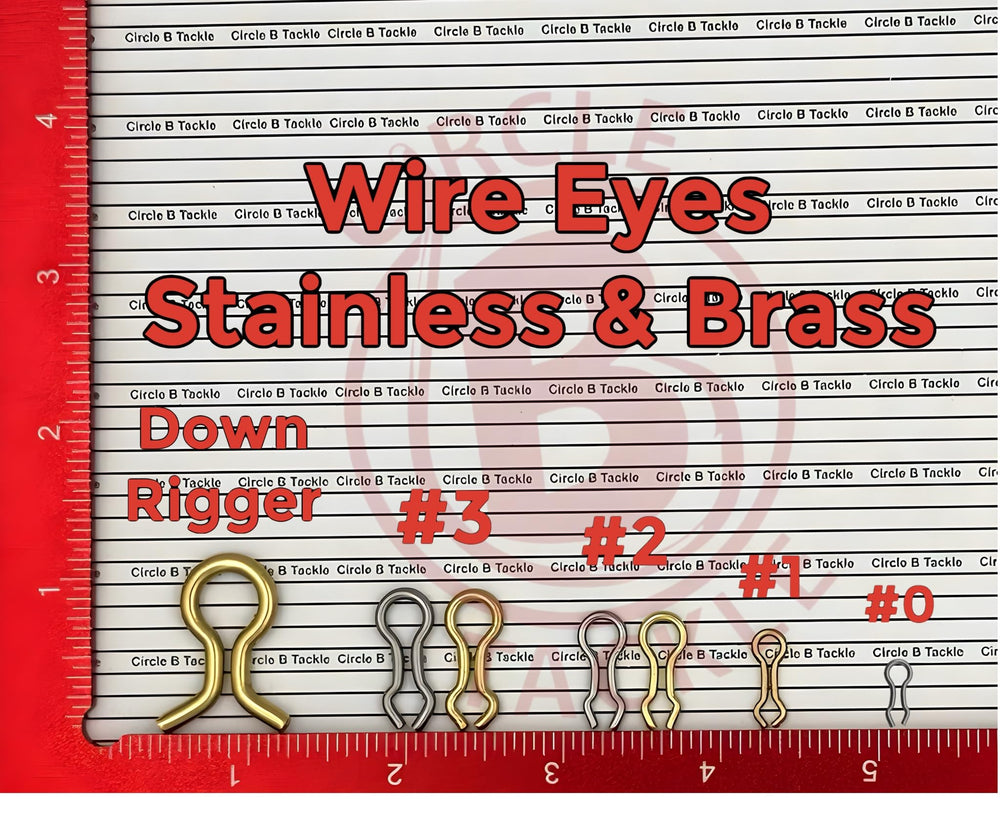 Circle B Tackle brass wire eye size 1, reliable 250-pack connection