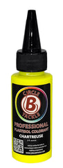 Circle B Tackle chartreuse colorant bottle with dropper enables precise color control.