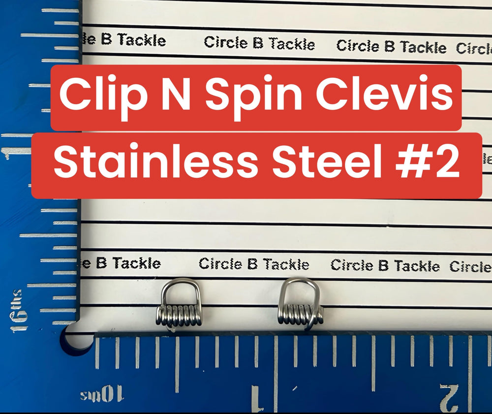 Circle B Tackle Clip N Spin Clevis, durable stainless steel for reliable on-water performance.
