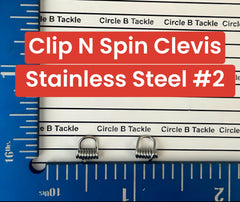 Circle B Tackle Clip N Spin Clevis, durable stainless steel for reliable on-water performance.