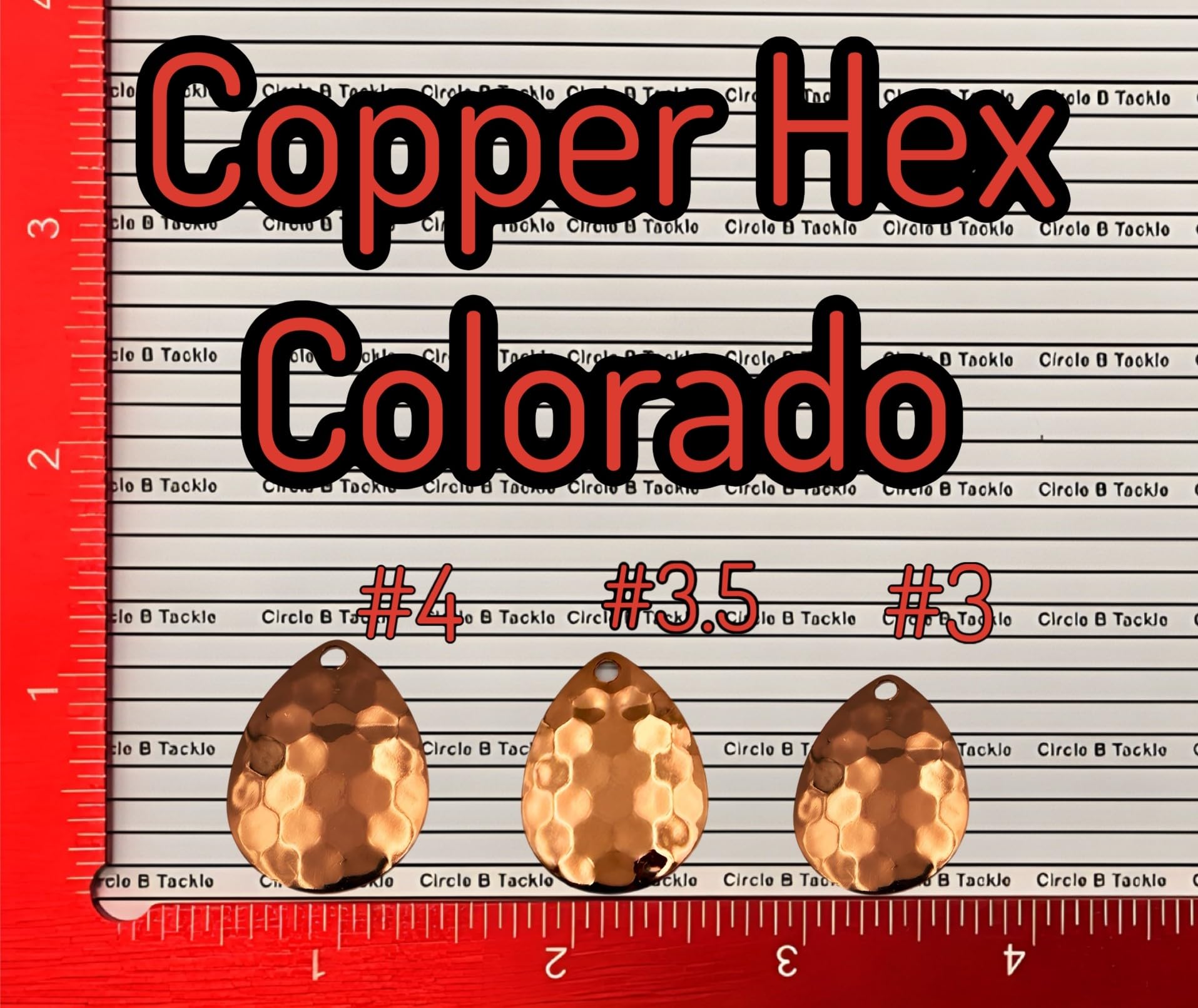 Colorado Copper HEX blade by Circle B Tackle with burnished edge protects line.