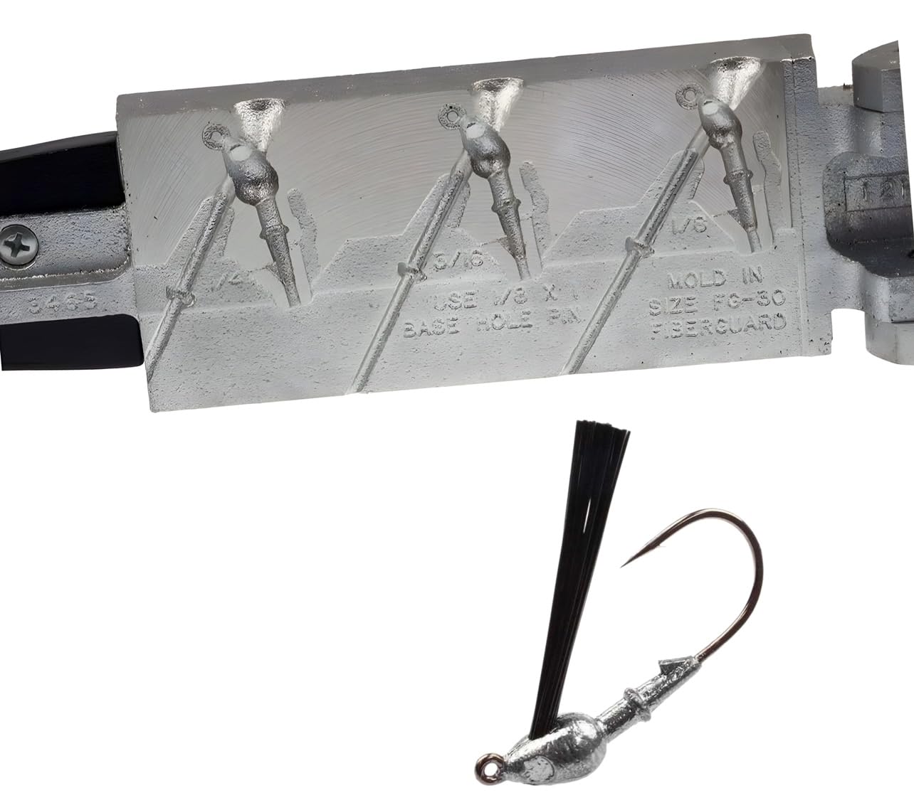 Circle B Tackle Do It Mold 3465 jig head with three cavities for versatile fishing