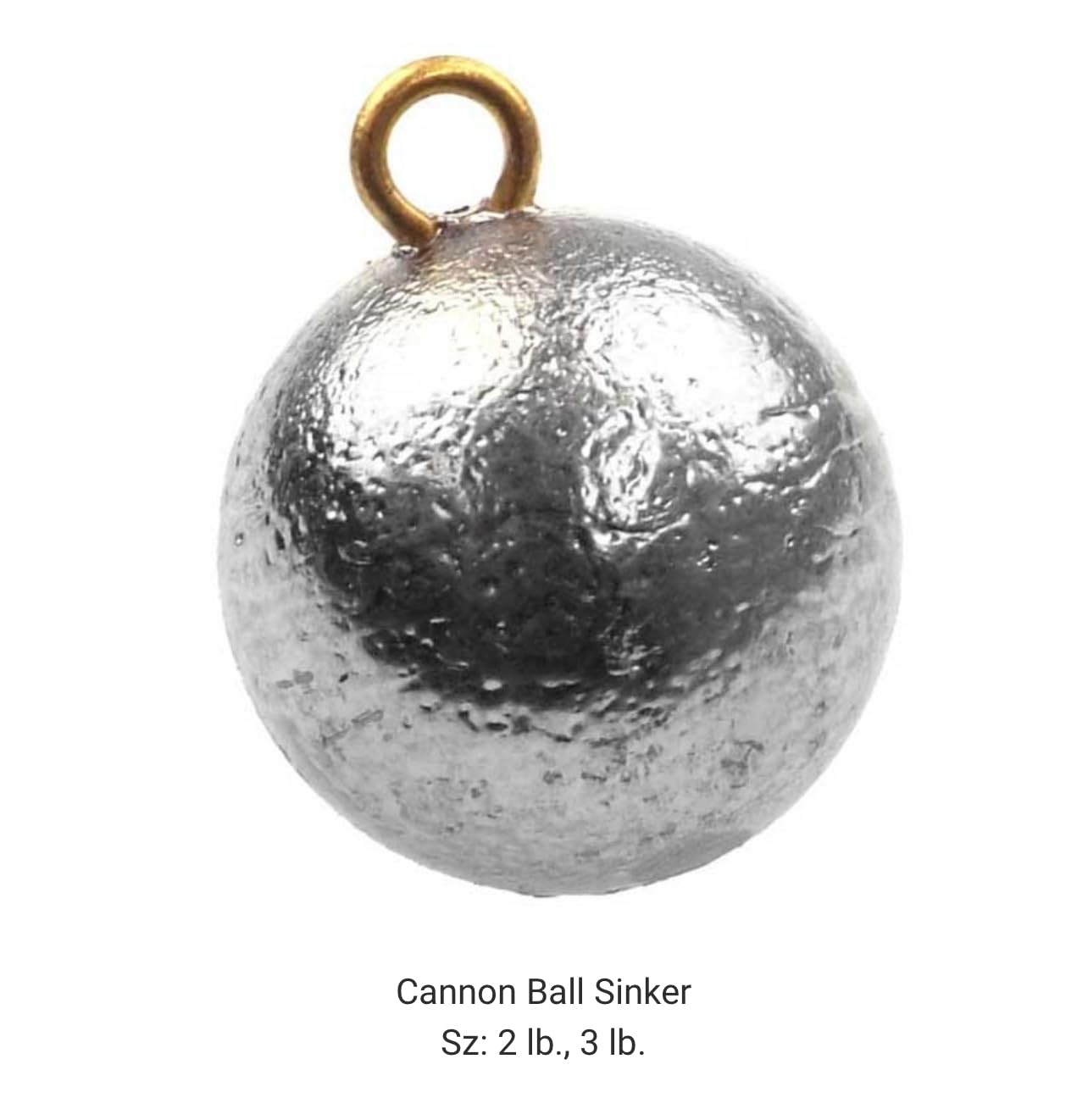 Circle B Tackle Do It Mold Cannon Ball Sinker 3 lb showing larger drop and deeper target capability.
