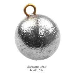 Circle B Tackle Do It Mold Cannon Ball Sinker 5 lb showing straight sink for deep water use