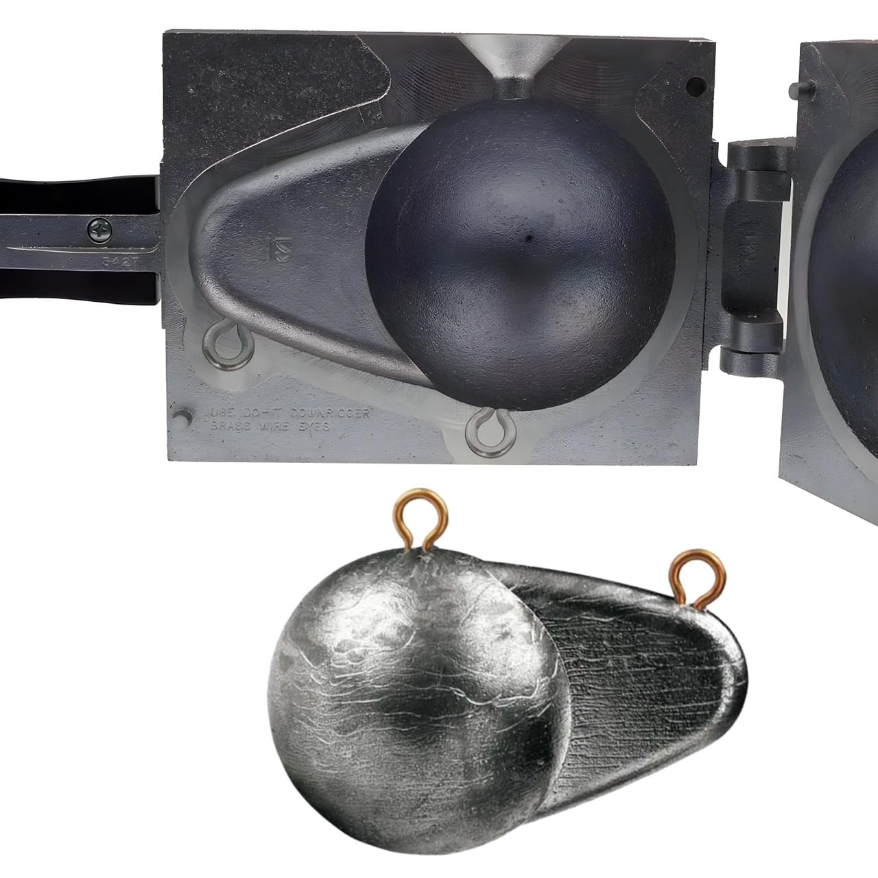 Circle B Tackle Do It Mold downrigger ball sinker 12-lb shows straight-running weight design for fishing setups