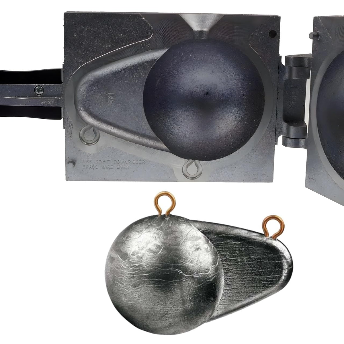 Circle B Tackle Do It Mold downrigger ball sinker 12-lb shows straight-running weight design for fishing setups