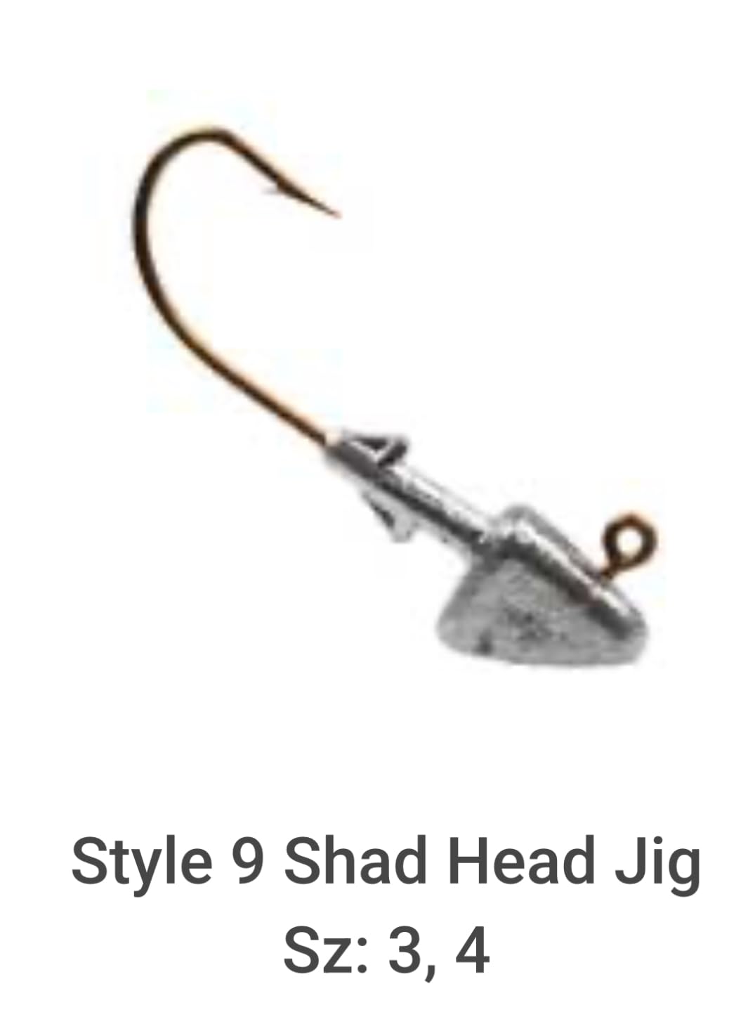 Circle B Tackle Do It Mold Style 9 Shad Head Jig side view showing 8/0 hook balance
