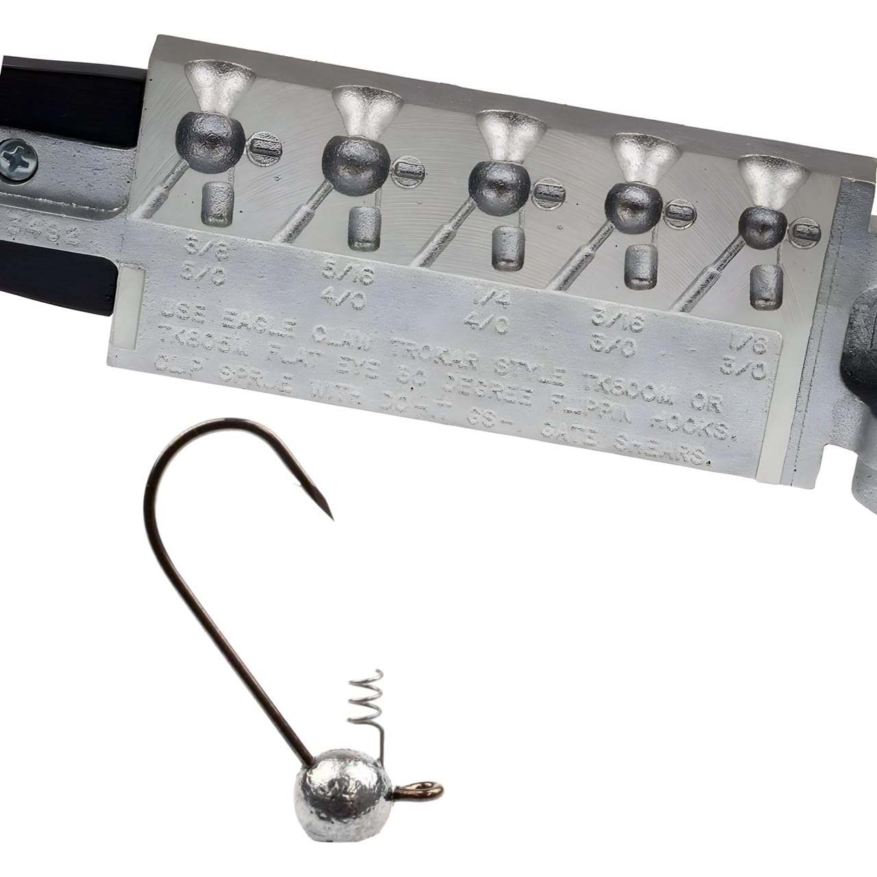 Circle B Tackle Do It Mold Trokar round head jig with Screw-Loc, 1/8 oz, secure assembly.