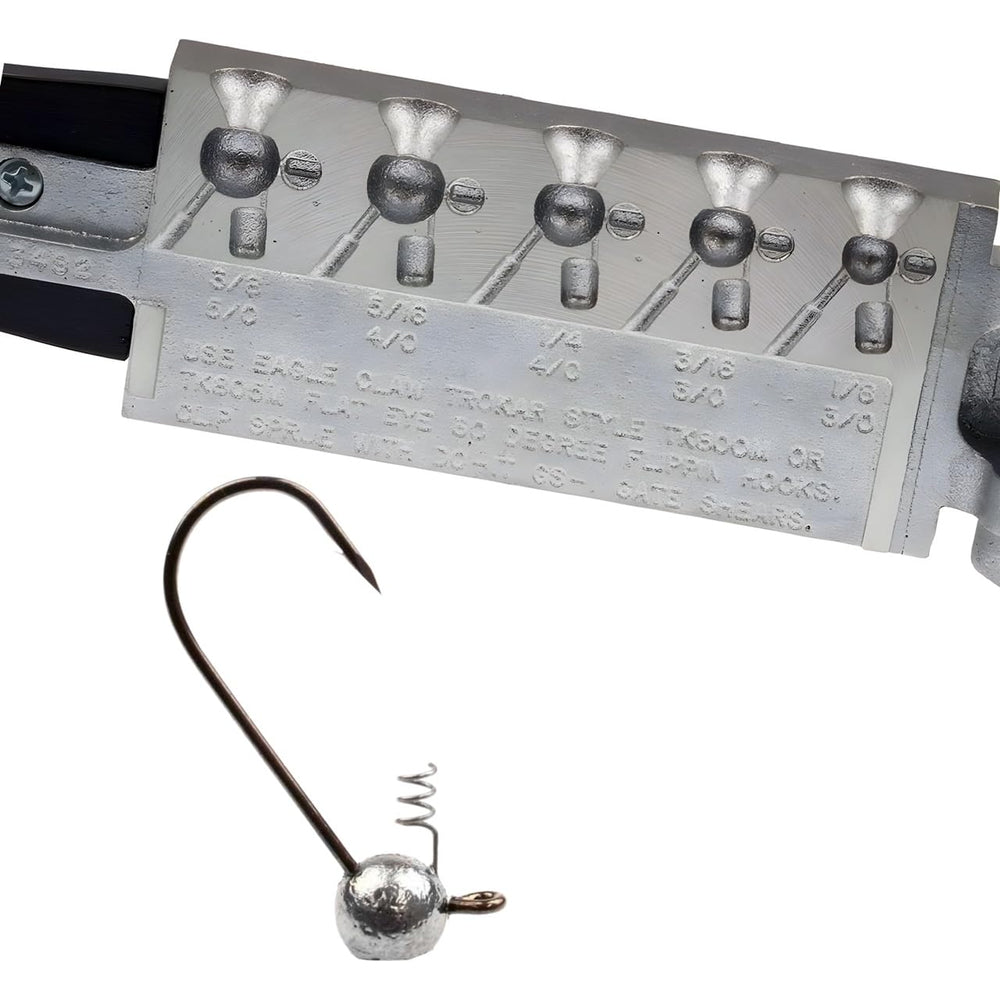 Circle B Tackle Do It Mold Trokar round head jig with Screw-Loc, 1/8 oz, secure assembly.