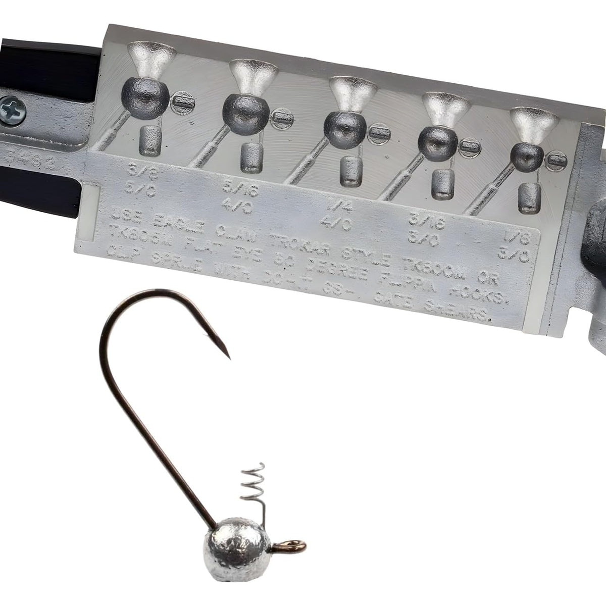Circle B Tackle Do It Mold Trokar round head jig with Screw-Loc, 1/8 oz, secure assembly.