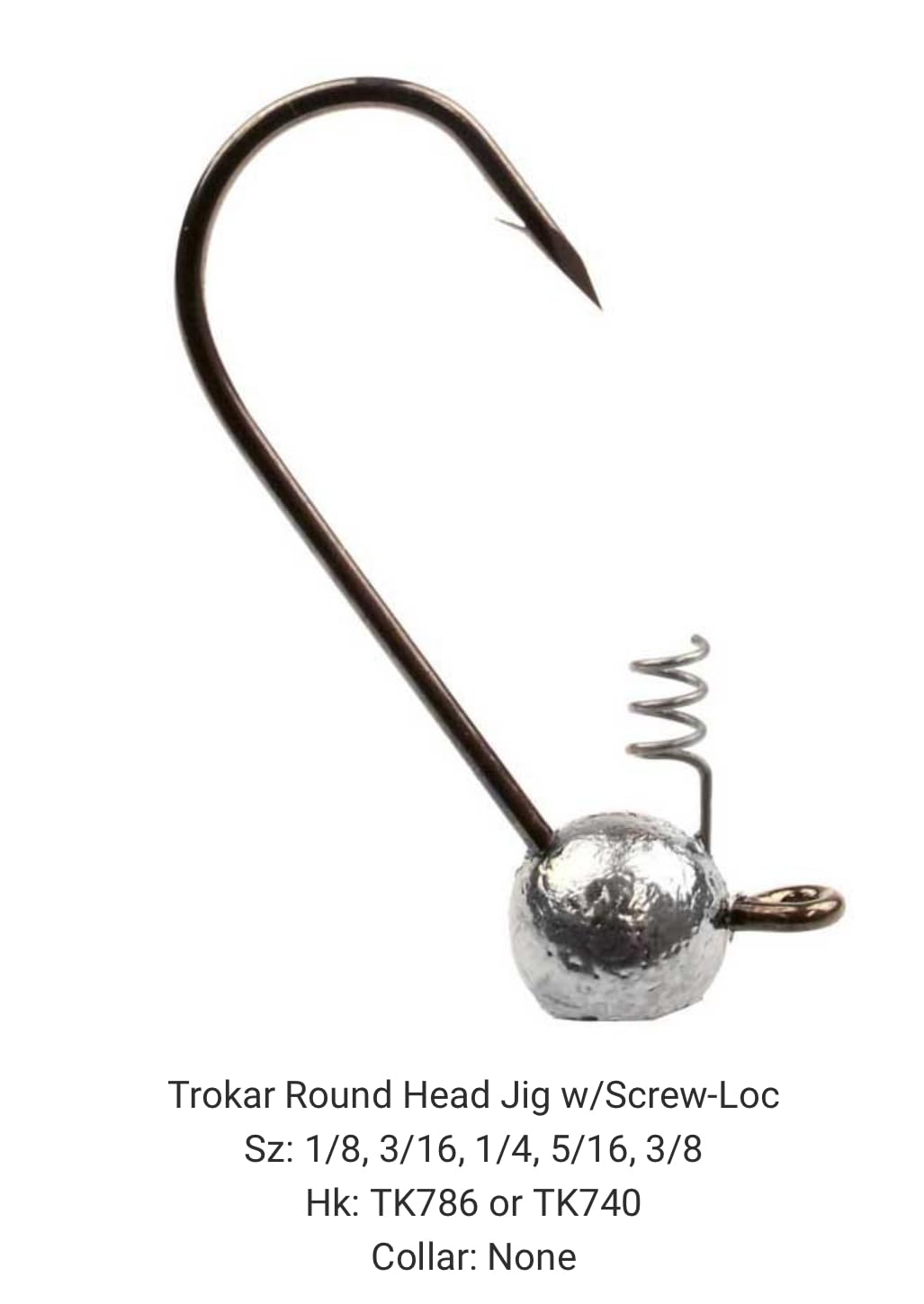 Circle B Tackle Do It Mold Trokar round head jig close-up, 3/8 oz, standup presentation improves action.
