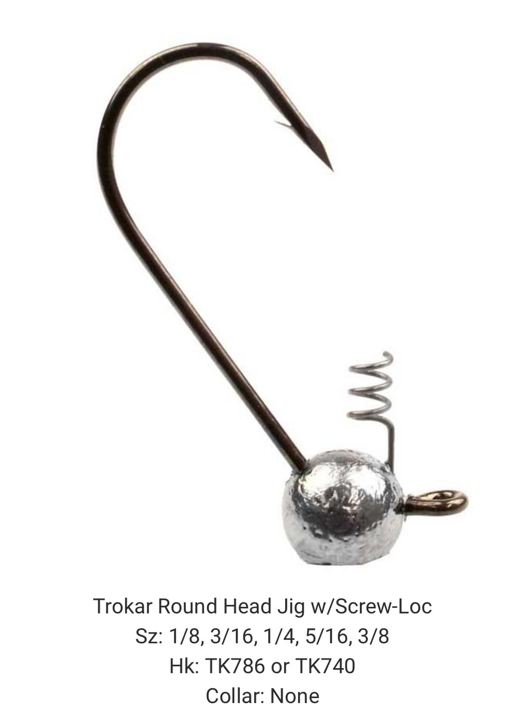 Circle B Tackle Do It Mold Trokar round head jig close-up, 3/8 oz, standup presentation improves action.