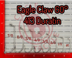 Circle B Tackle Eagle Claw 413 60° 2-0 jig hook forged for strength and durability.