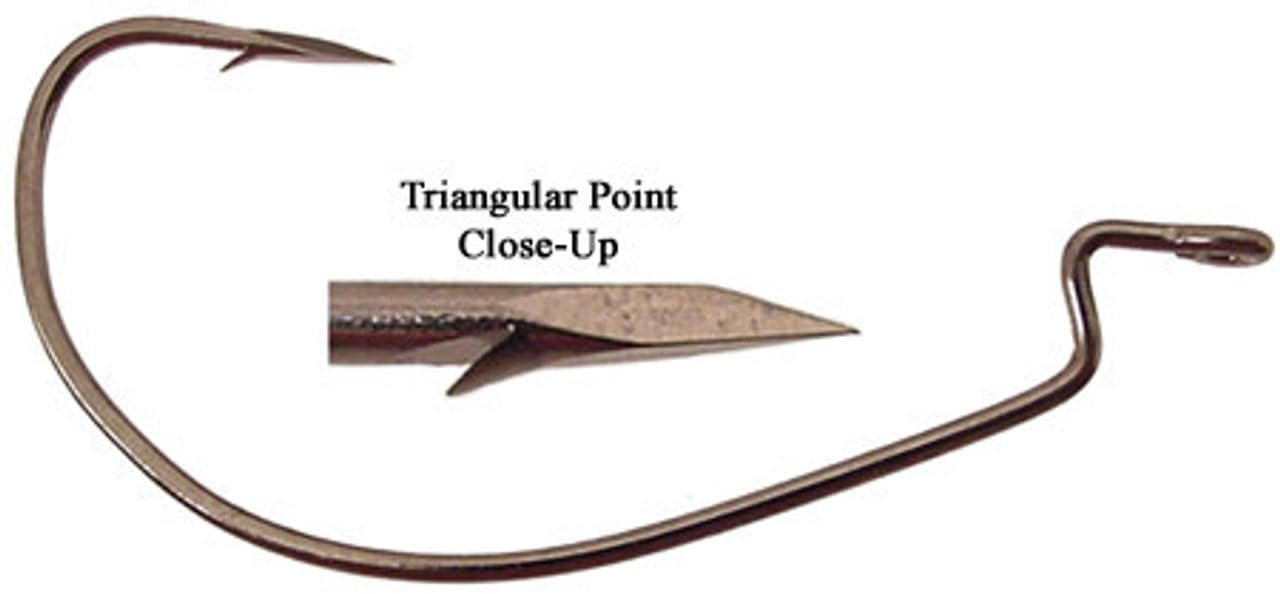 Circle B Tackle TK120 Magworm hook closeup showing sharp Trokar point for strong hooksets